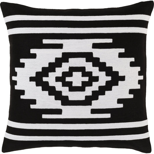 Santa Clara Pillow - 30474 by Surya in black. Made from 100% cotton in a eclectic & global style.