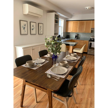 Fraser Dining Chair by LH Imports in white washed, matte black. Made from unique in a modern style.