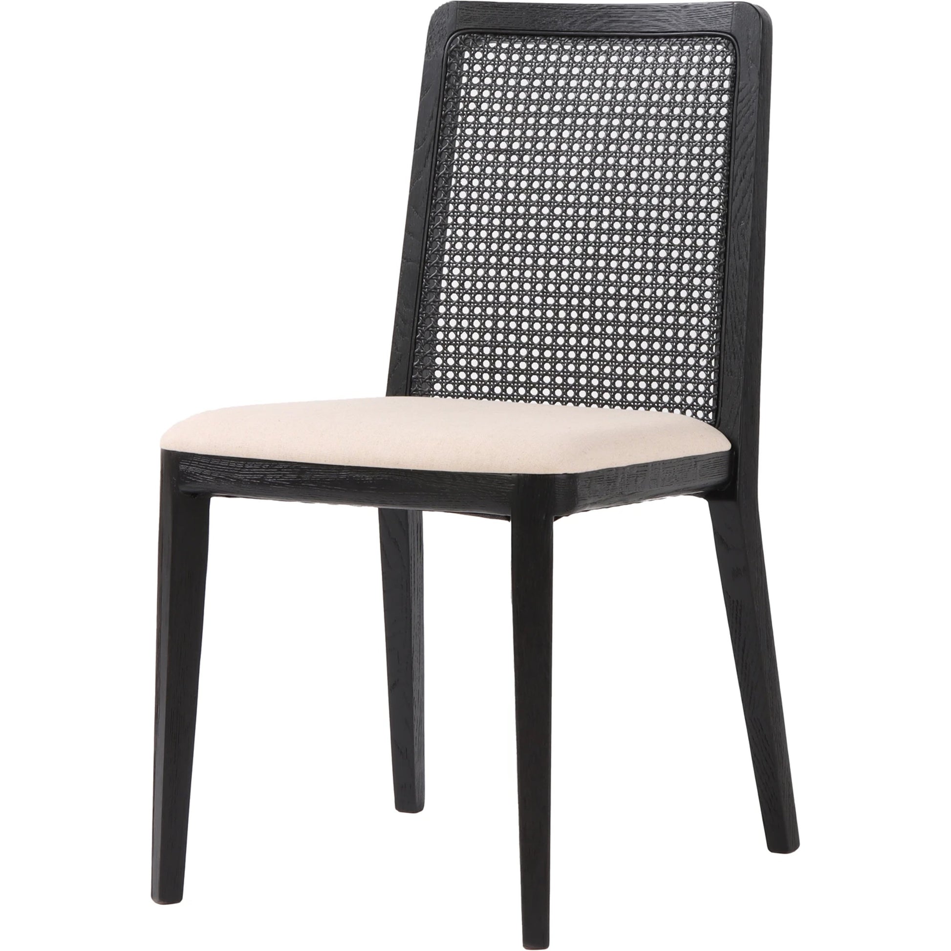 Cane Dining Chair by LH Imports in black. Made from ash, pu foam, polyester fiber, linen, cotton, rattan in a modern style.