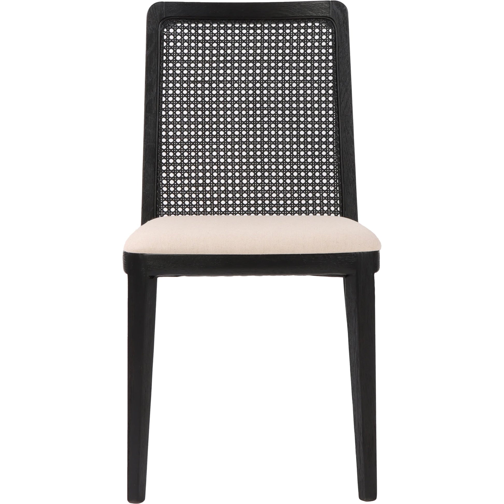 Cane Dining Chair by LH Imports in black. Made from ash, pu foam, polyester fiber, linen, cotton, rattan in a modern style.