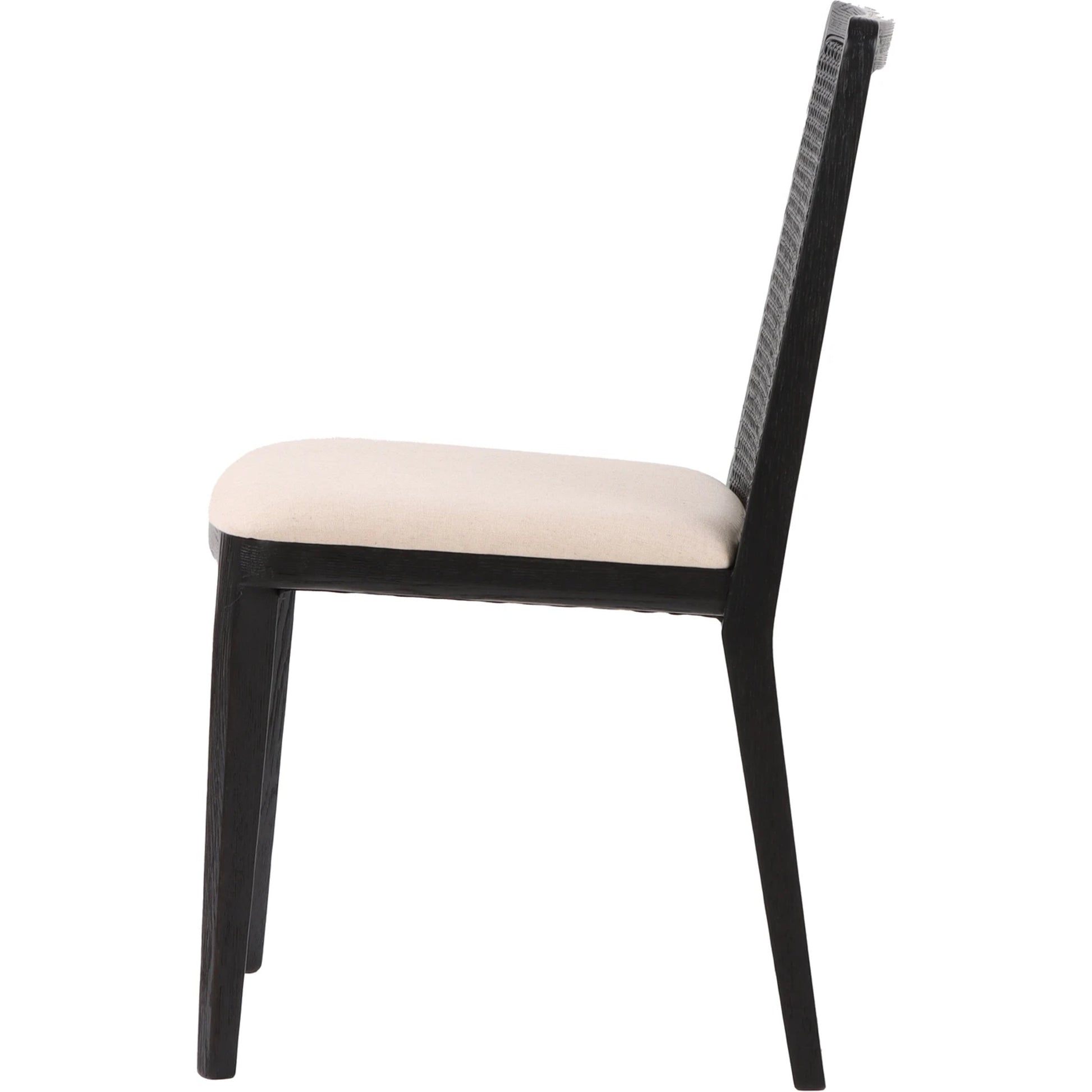 Cane Dining Chair by LH Imports in black. Made from ash, pu foam, polyester fiber, linen, cotton, rattan in a modern style.