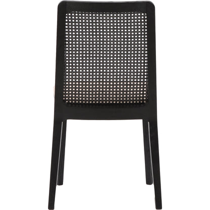 Cane Dining Chair by LH Imports in black. Made from ash, pu foam, polyester fiber, linen, cotton, rattan in a modern style.