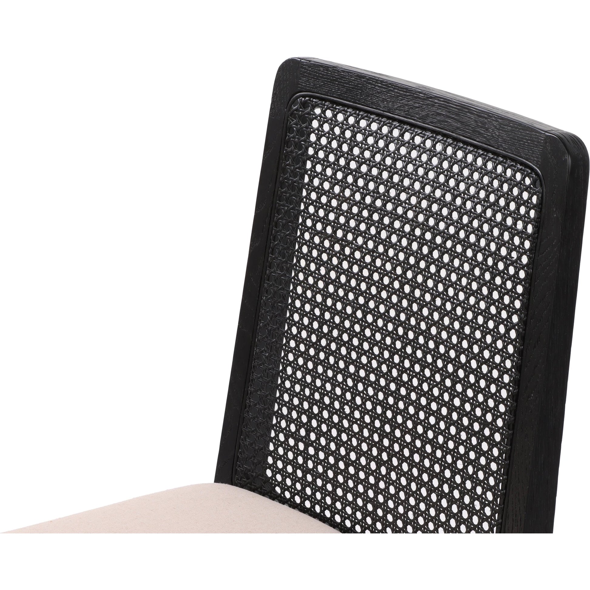 Cane Dining Chair by LH Imports in black. Made from ash, pu foam, polyester fiber, linen, cotton, rattan in a modern style.