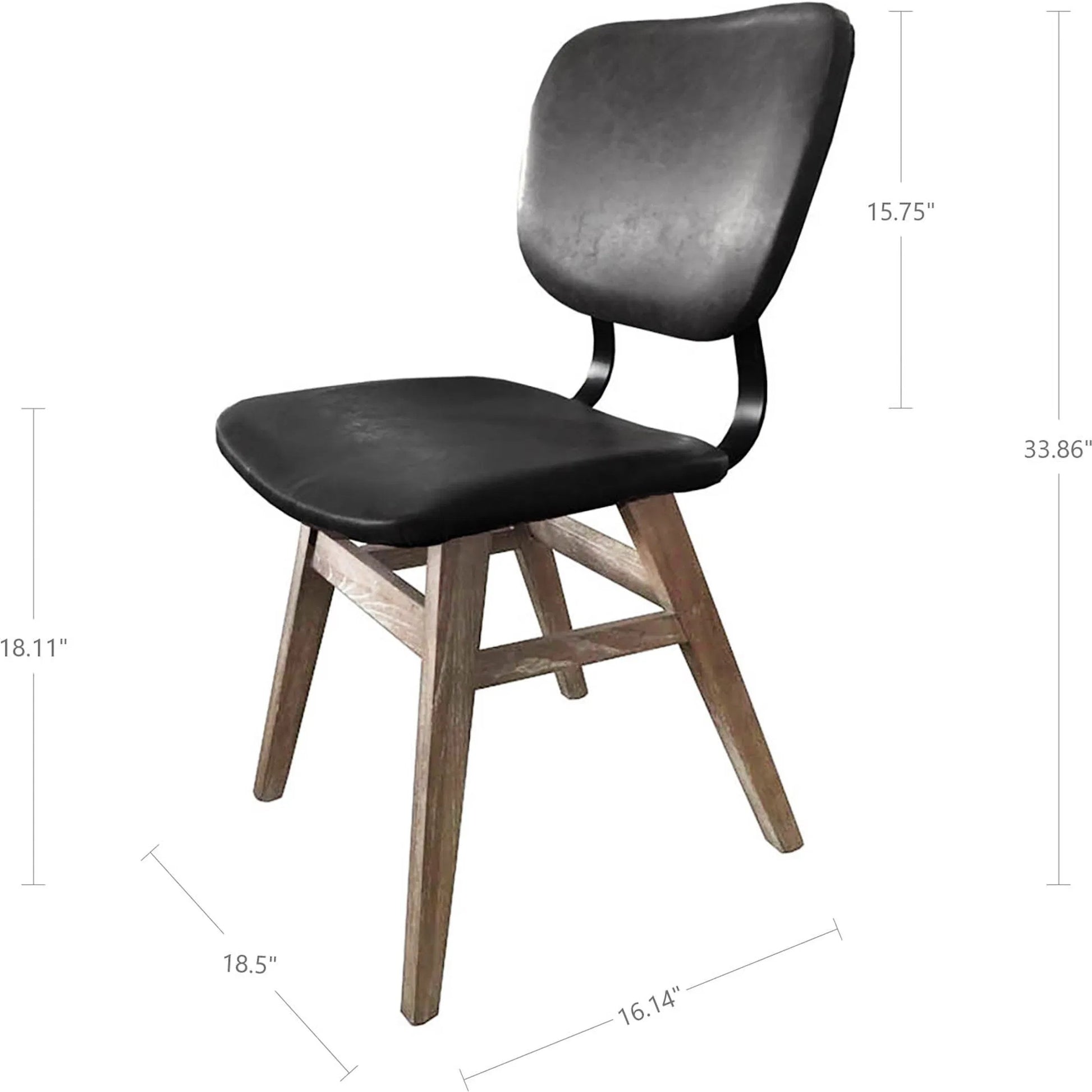 Fraser Dining Chair by LH Imports in white washed, matte black. Made from unique in a modern style.