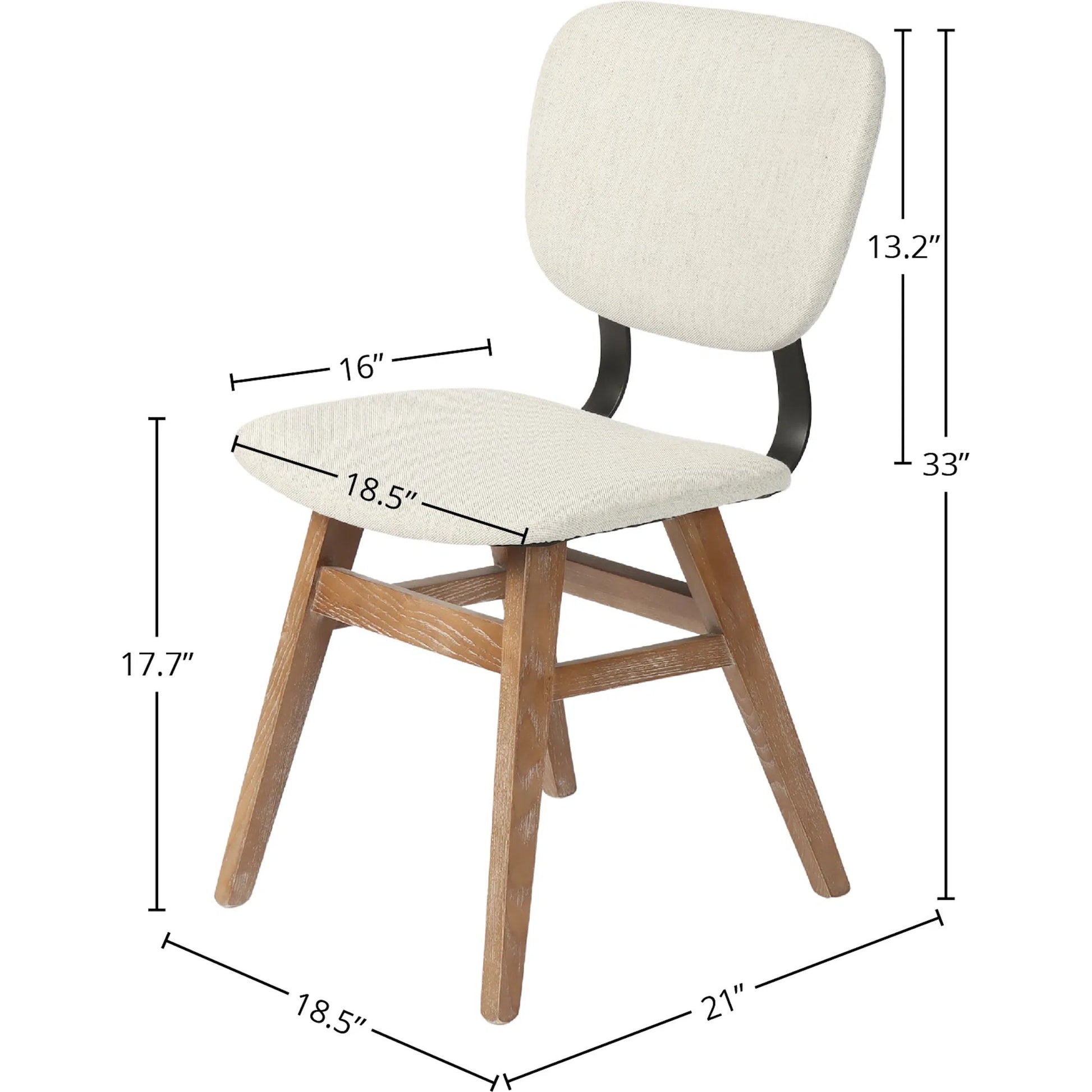 Fraser Dining Chair by LH Imports in white washed, matte black. Made from unique in a modern style.