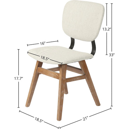 Fraser Dining Chair by LH Imports in white washed, matte black. Made from unique in a modern style.