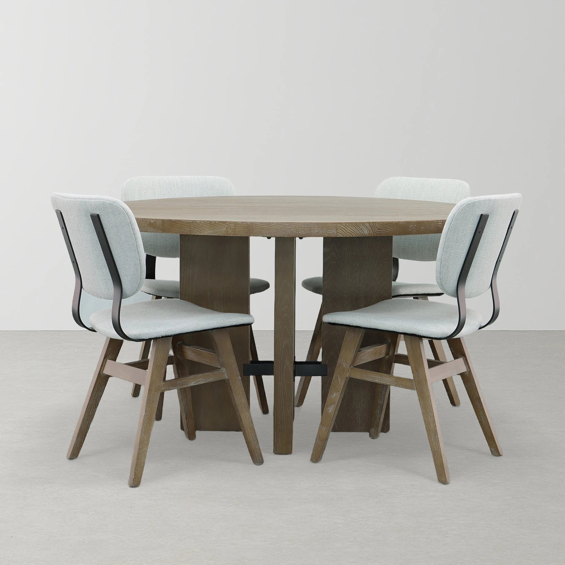 Fraser Dining Chair by LH Imports in white washed, matte black. Made from unique in a modern style.