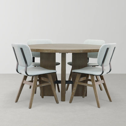 Fraser Dining Chair by LH Imports in white washed, matte black. Made from unique in a modern style.