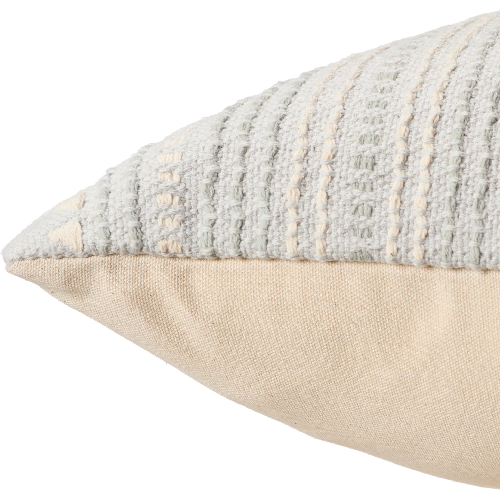 Sancha SNH02 Pillow by Jaipur Living in light blue, cream. Made from 100% cotton in a modern style.