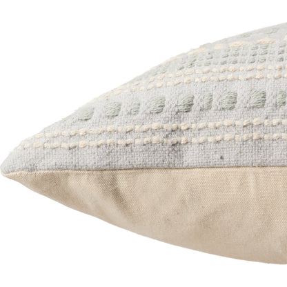 Sancha SNH02 Pillow by Jaipur Living in light blue, cream. Made from 100% cotton in a modern style.