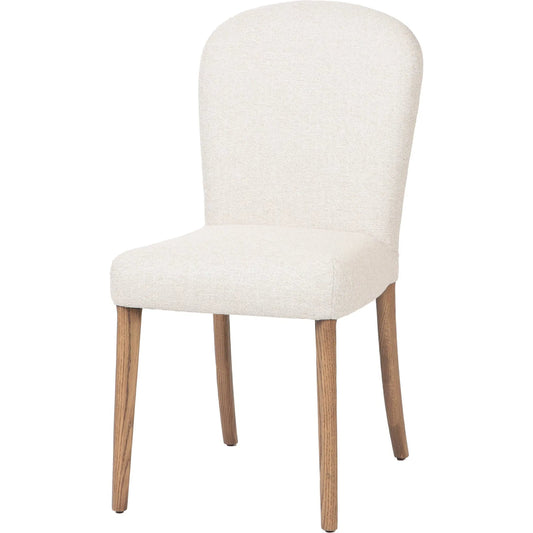 Delilah Dining Chair by LH Imports in cream and brown, bronze. Made from ash wood, 100% polyester fabric, foam, polyester fibre, metal in a unique style.