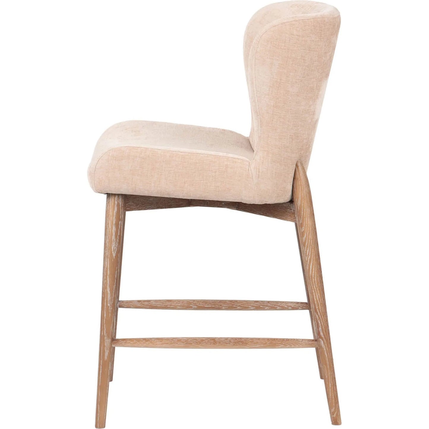003 SI-2325280 | Additional Silo | Uffizi Counter Stool by LH Imports in champagne chenille. Made from 100% polyester fabric, ash wood in a transitional style.