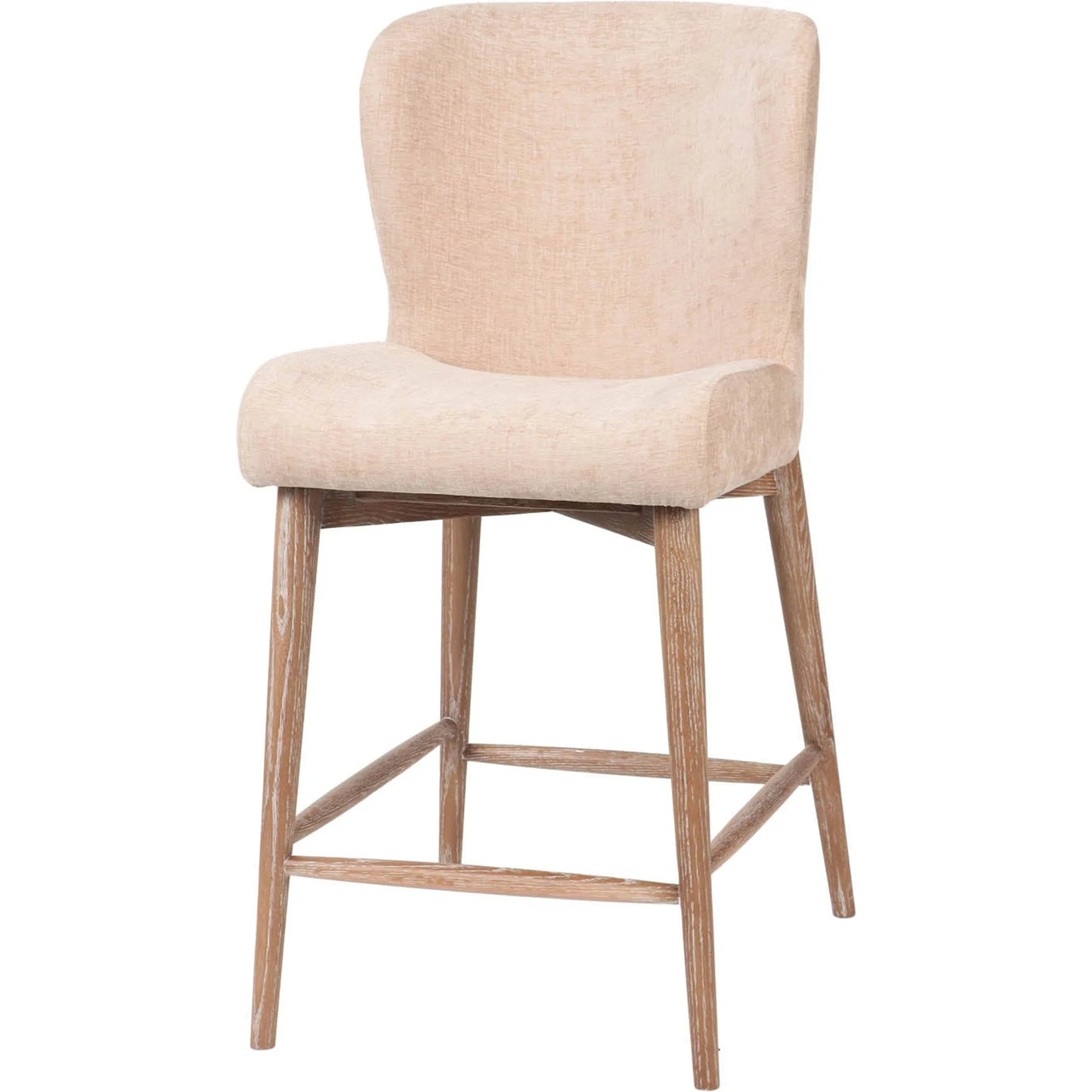 001 SI-2325280 | Primary Silo | Uffizi Counter Stool by LH Imports in champagne chenille. Made from 100% polyester fabric, ash wood in a transitional style.