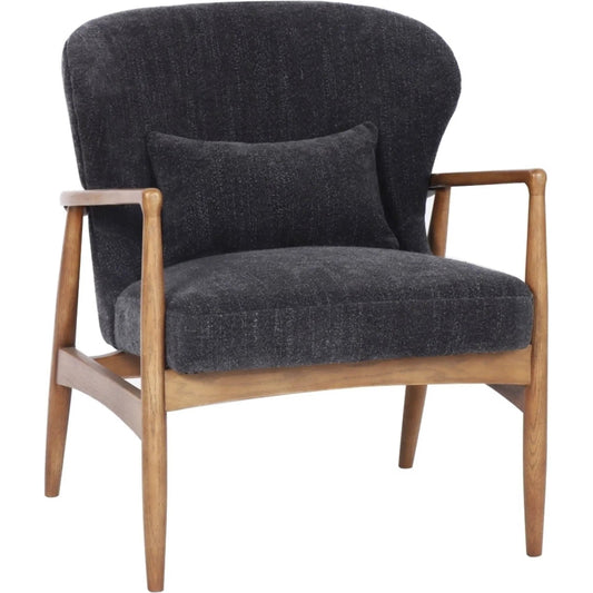 Rhodes Club Chair by LH Imports in brown. Made from 100% polyester fabric, ash wood in a unique style.
