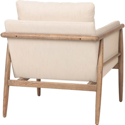 Bronte Club Chair by LH Imports in beige and brown. Made from ash wood, polyester, foam polyester fibre in a transitional style.