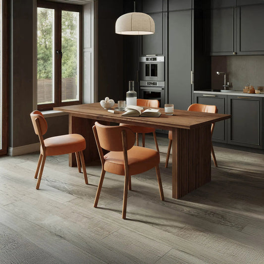 Jesse Dining Chair by LH Imports in brown and brown. Made from top grain leather, ash wood in a unique style.