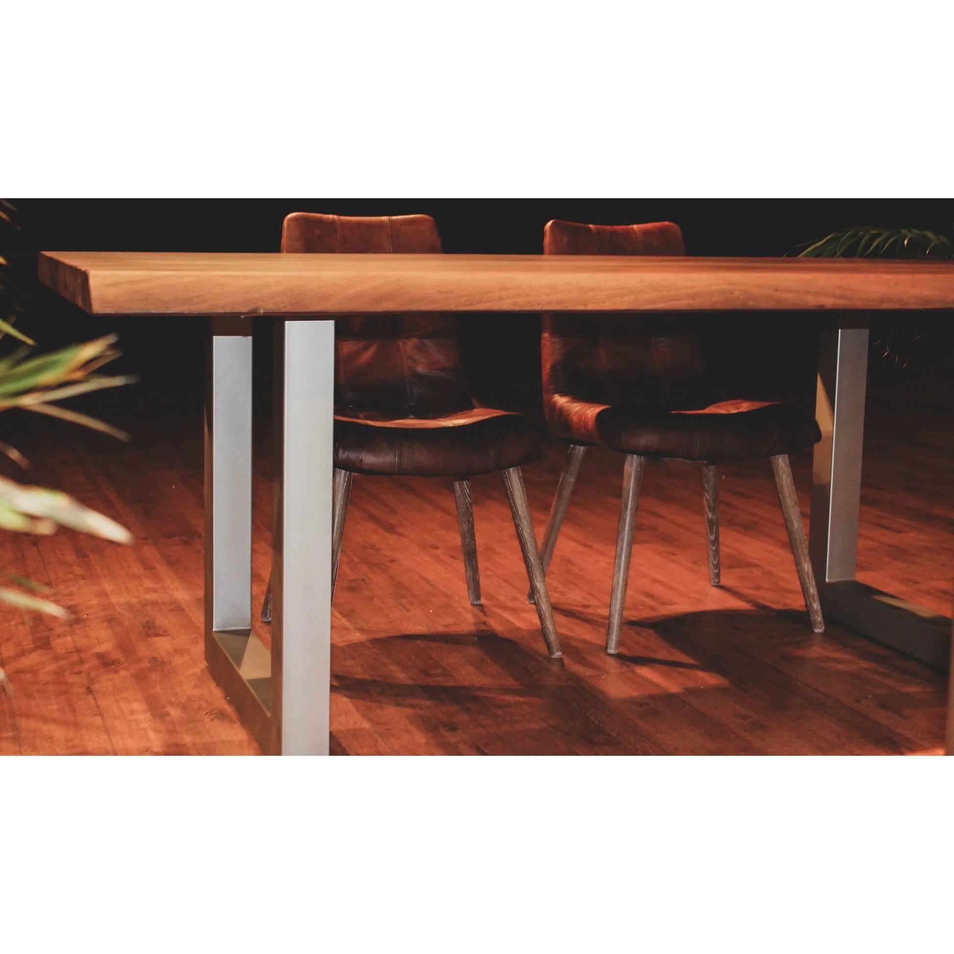 Mackenzie Dining Chair by LH Imports in brown. Made from ash, leather, pu foam, polyester fiber in a modern style.