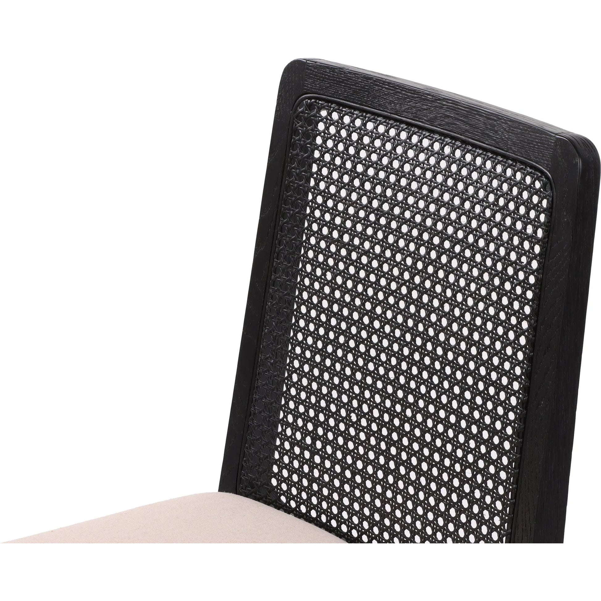 Cane Dining Chair by LH Imports in black. Made from ash, pu foam, polyester fiber, linen, cotton, rattan in a modern style.