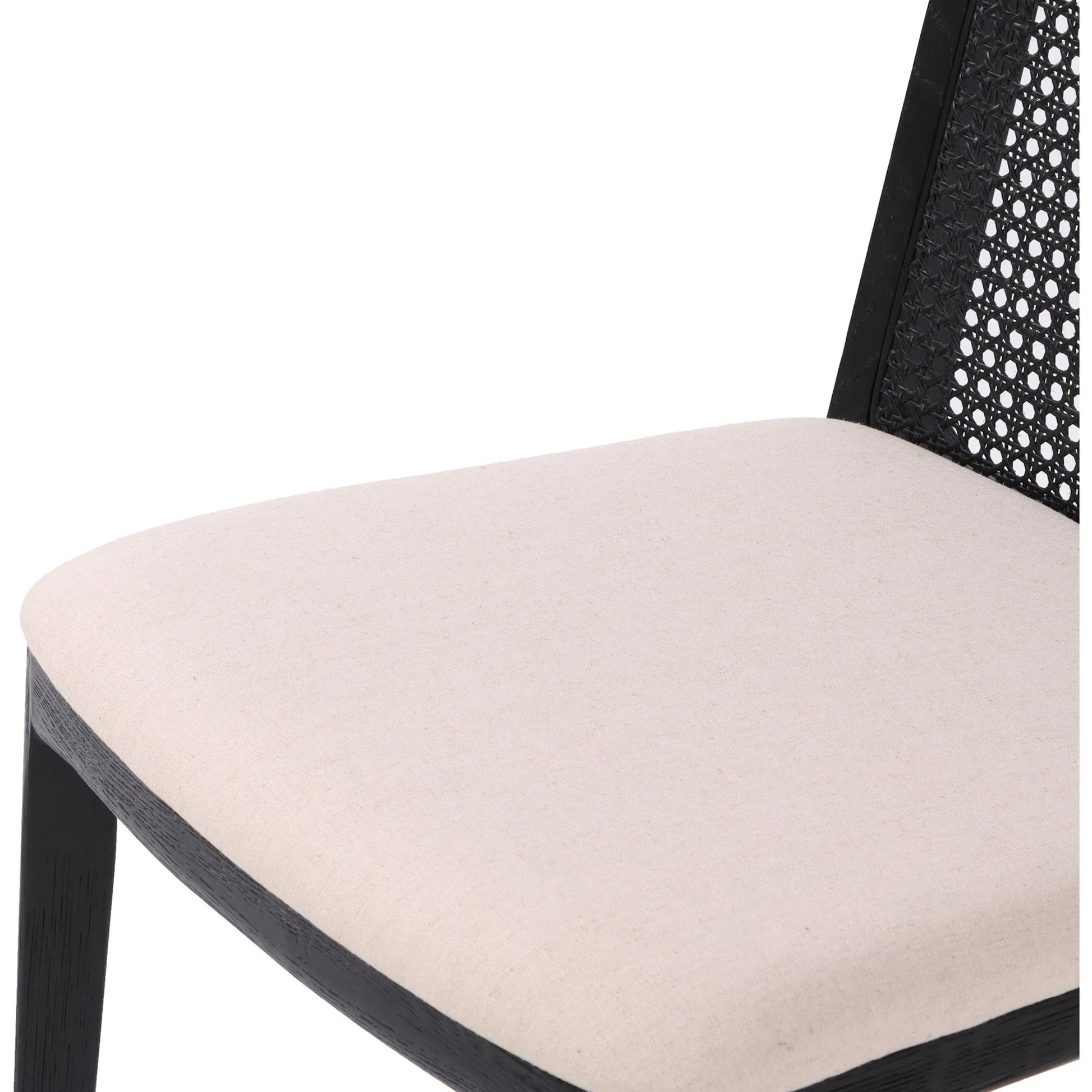 Cane Dining Chair by LH Imports in black. Made from ash, pu foam, polyester fiber, linen, cotton, rattan in a modern style.