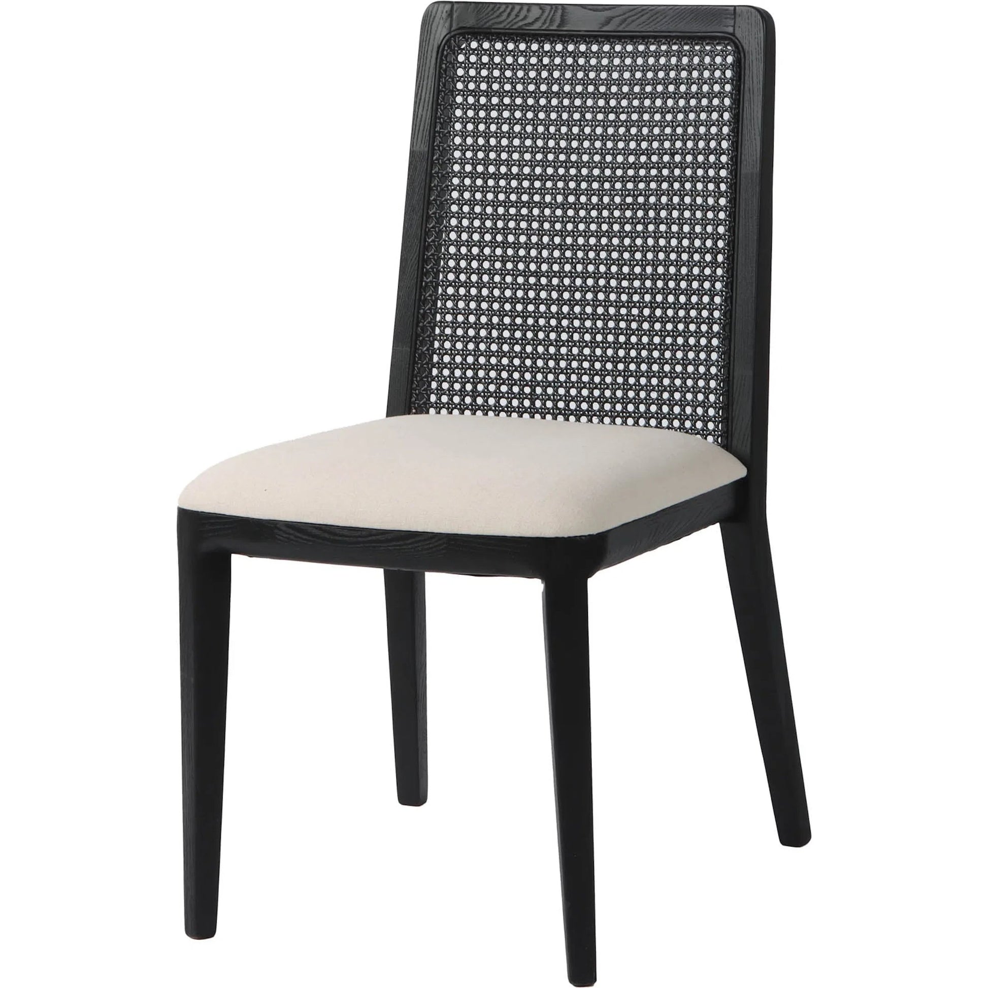 Cane Dining Chair by LH Imports in black. Made from ash, pu foam, polyester fiber, linen, cotton, rattan in a modern style.