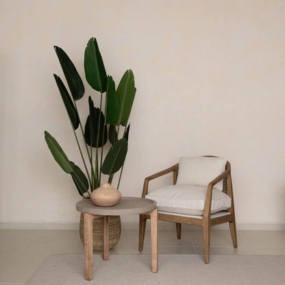 Rosa Club Chair by LH Imports in sand boucle and brown. Made from ash wood, rattan, pu foam, polyester fiber in a transitional style.