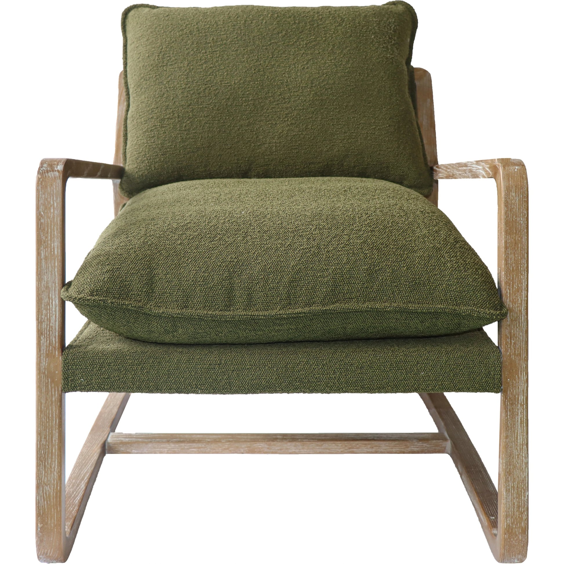 Huntington Club Chair by LH Imports in moss boucle and distressed ash. Made from ash, polyester, pu foam, polyester fiber in a modern style.