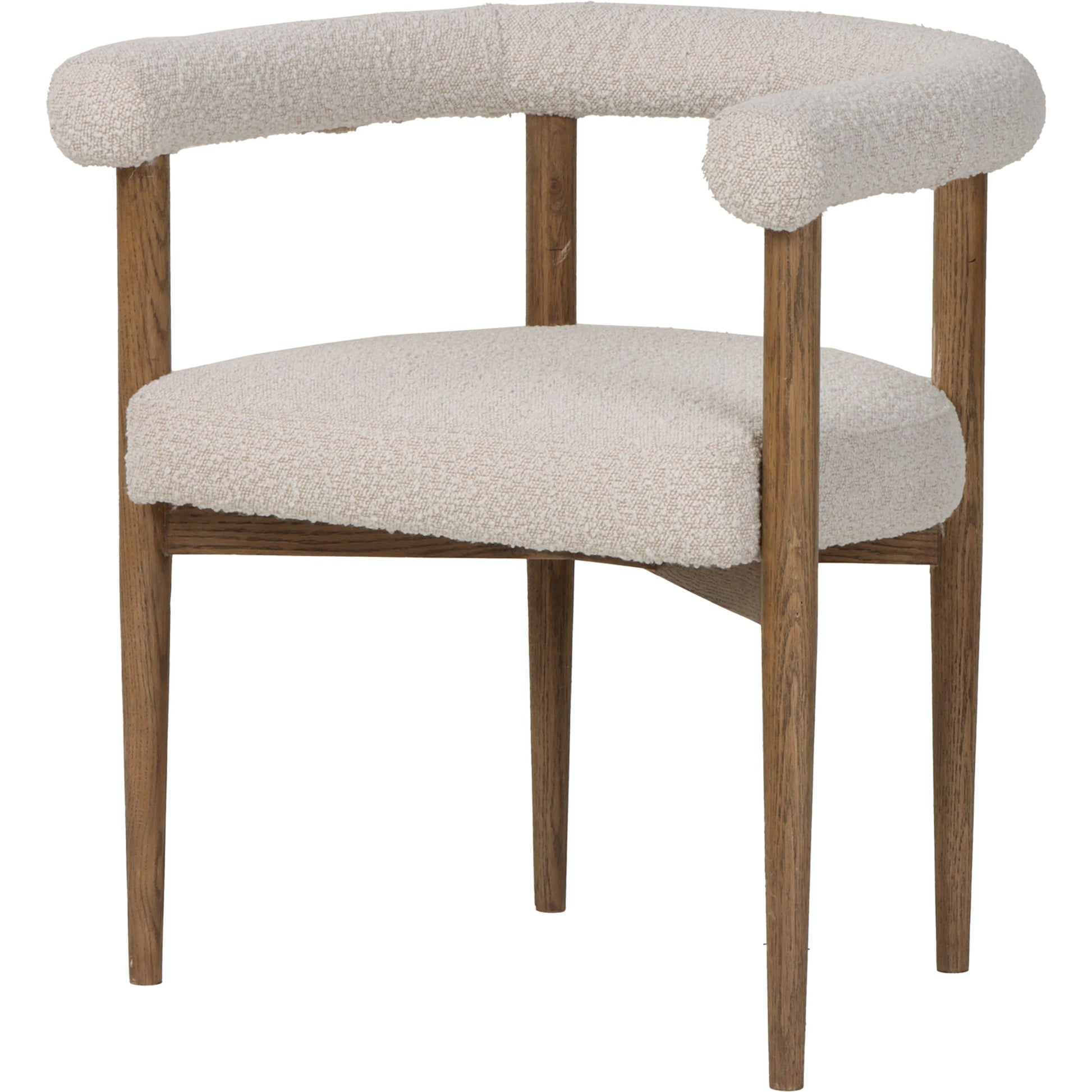 Round Dining Chair by LH Imports in white. Made from ash, polyester, pu foam, polyester fiber in a modern style.