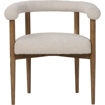 Round Dining Chair by LH Imports in white. Made from ash, polyester, pu foam, polyester fiber in a modern style.