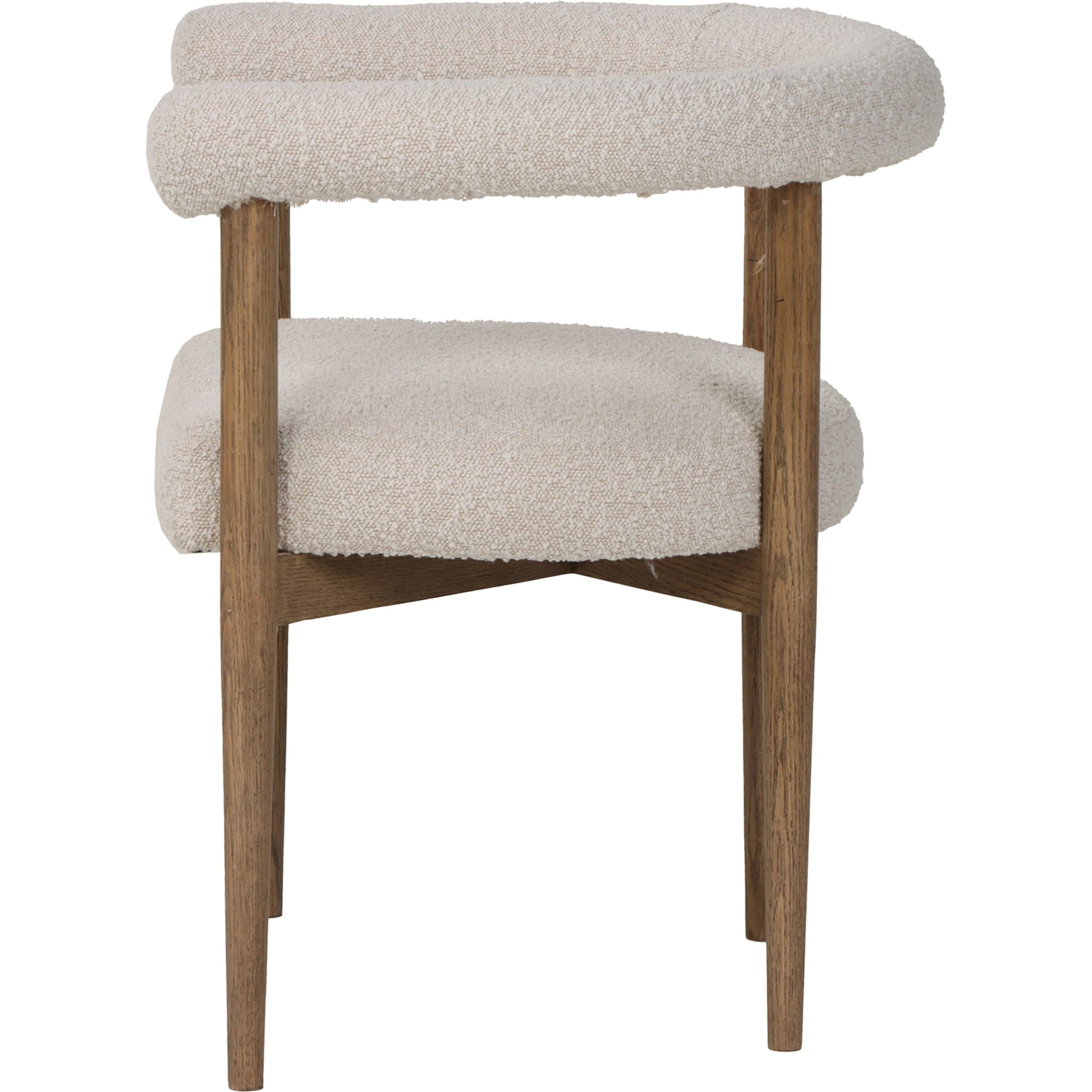 Round Dining Chair by LH Imports in white. Made from ash, polyester, pu foam, polyester fiber in a modern style.