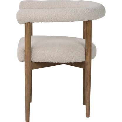 Round Dining Chair by LH Imports in white. Made from ash, polyester, pu foam, polyester fiber in a modern style.