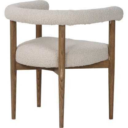 Round Dining Chair by LH Imports in white. Made from ash, polyester, pu foam, polyester fiber in a modern style.