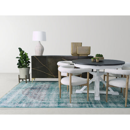 Round Dining Chair by LH Imports in white. Made from ash, polyester, pu foam, polyester fiber in a modern style.