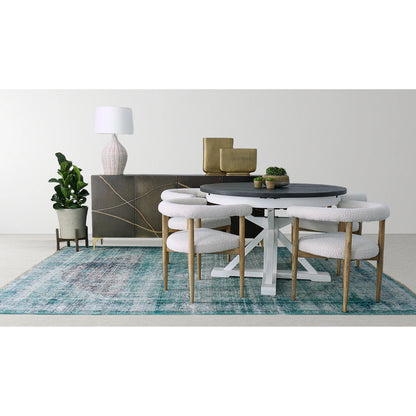 Round Dining Chair by LH Imports in white. Made from ash, polyester, pu foam, polyester fiber in a modern style.