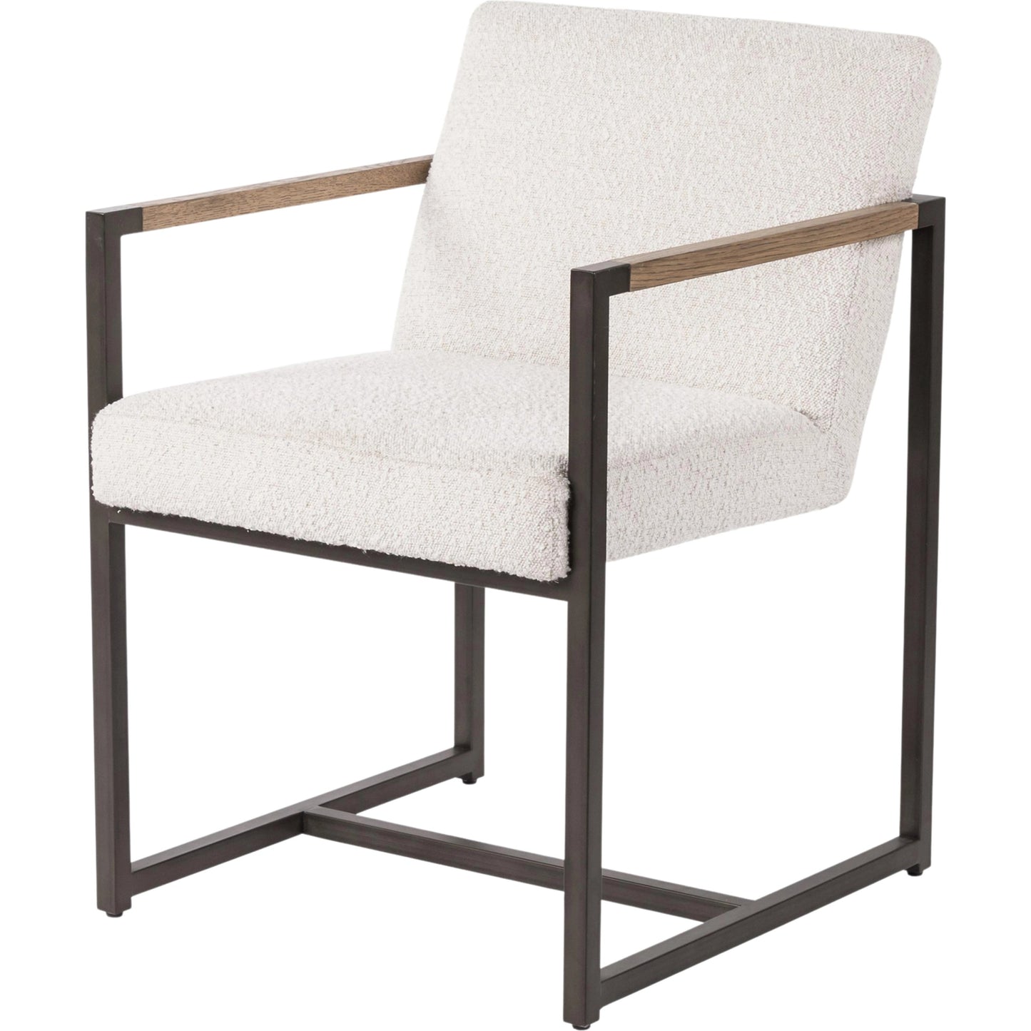 001 SI-2004161 | Primary Silo | Breve Dining Chair by LH Imports in white and natural, black. Made from ash wood, iron, polyester fiber filling, 100% polyester fabric in a modern style.