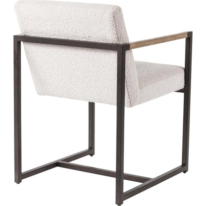 Breve Dining Chair by LH Imports in white and natural, black. Made from ash wood, iron, polyester fiber filling, 100% polyester fabric in a modern style.