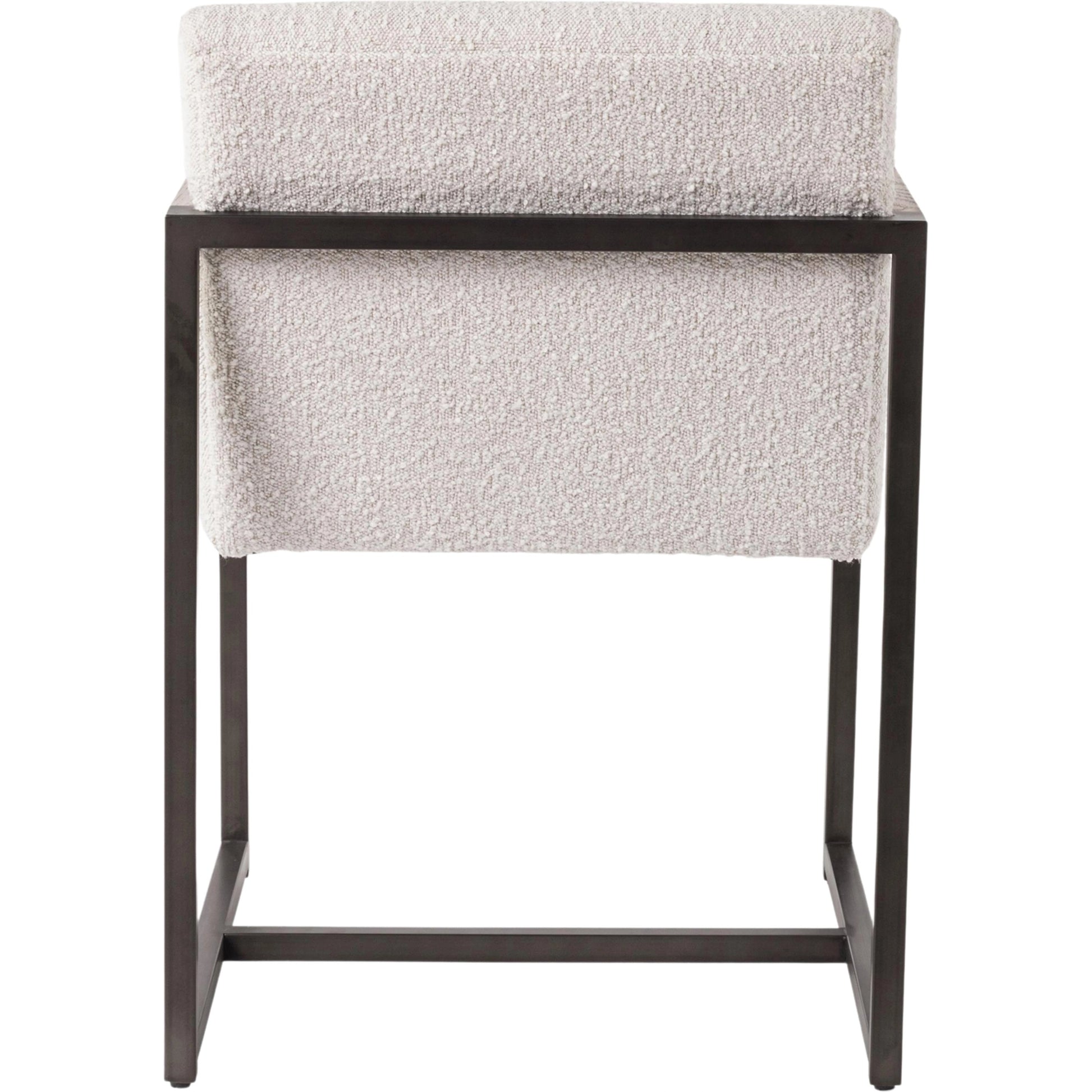 Breve Dining Chair by LH Imports in white and natural, black. Made from ash wood, iron, polyester fiber filling, 100% polyester fabric in a modern style.