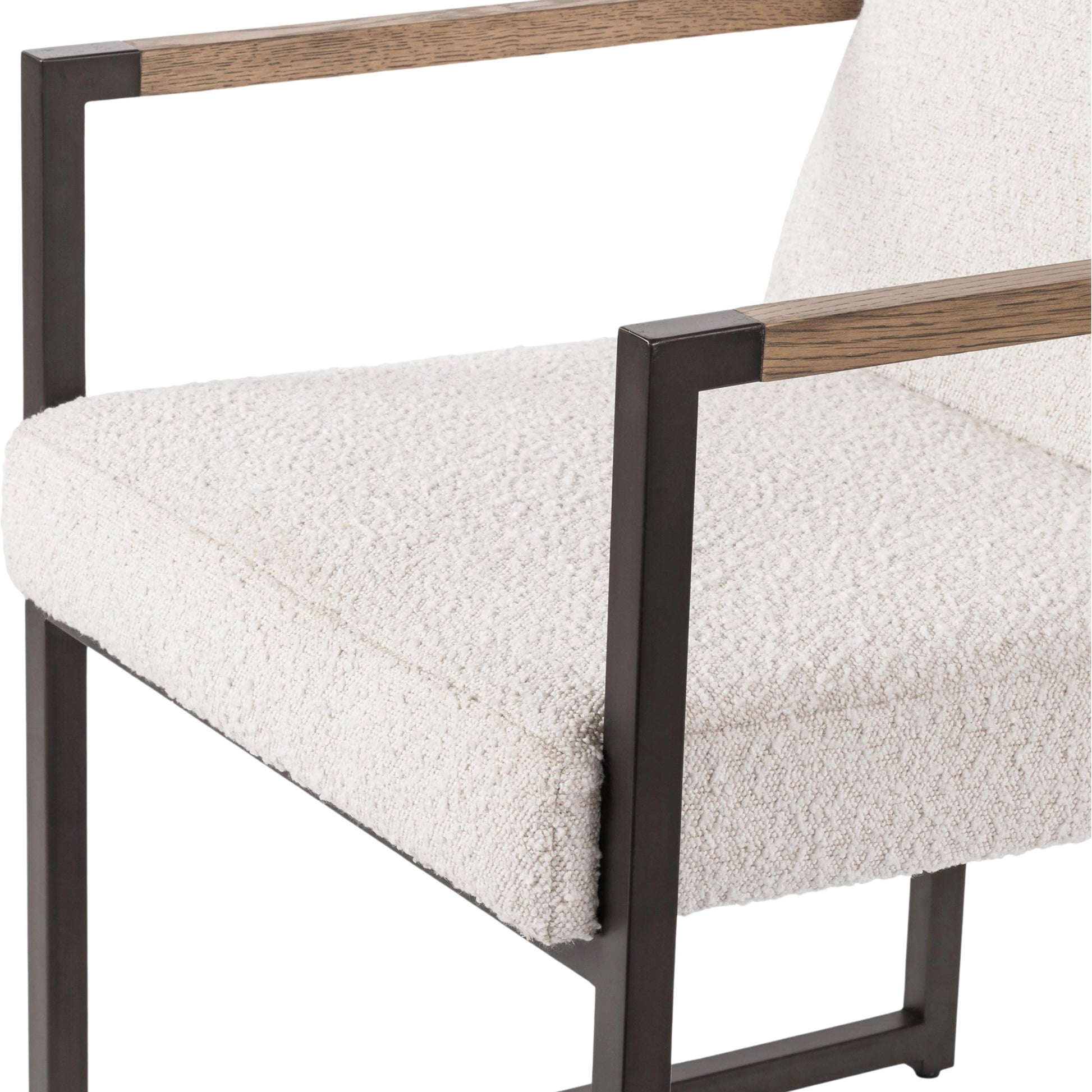 Breve Dining Chair by LH Imports in white and natural, black. Made from ash wood, iron, polyester fiber filling, 100% polyester fabric in a modern style.