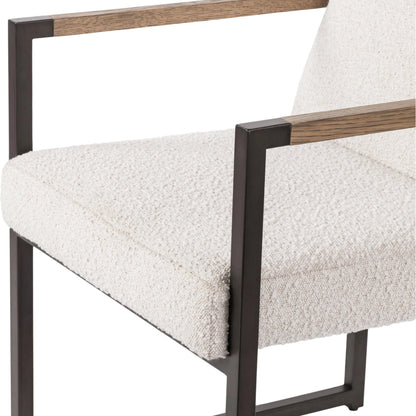 Breve Dining Chair by LH Imports in white and natural, black. Made from ash wood, iron, polyester fiber filling, 100% polyester fabric in a modern style.