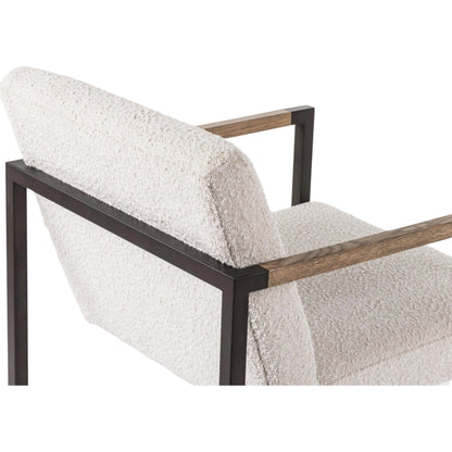 Breve Dining Chair by LH Imports in white and natural, black. Made from ash wood, iron, polyester fiber filling, 100% polyester fabric in a modern style.