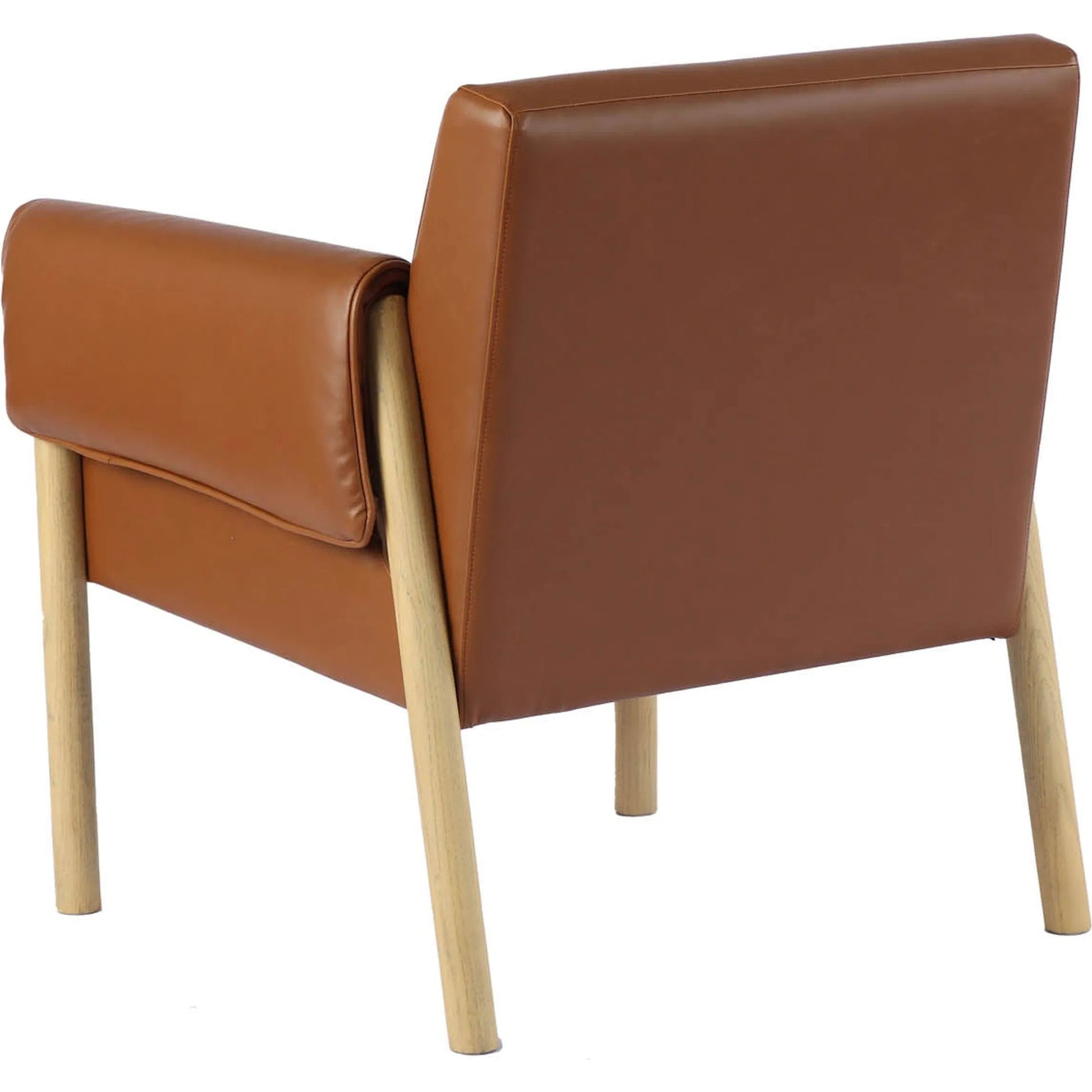 Forest Club Chair by LH Imports in saddle, brown and natural. Made from ash, pu leather, hd pu foam, polyester fiber in a traditional style.