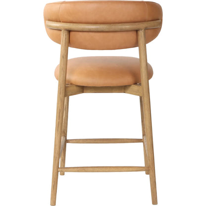 Milo Counter Stool by LH Imports in slate charcoal and natural. Made from ash wood, pu foam, polyester fiber, 100% polyester fabric in a traditional style.