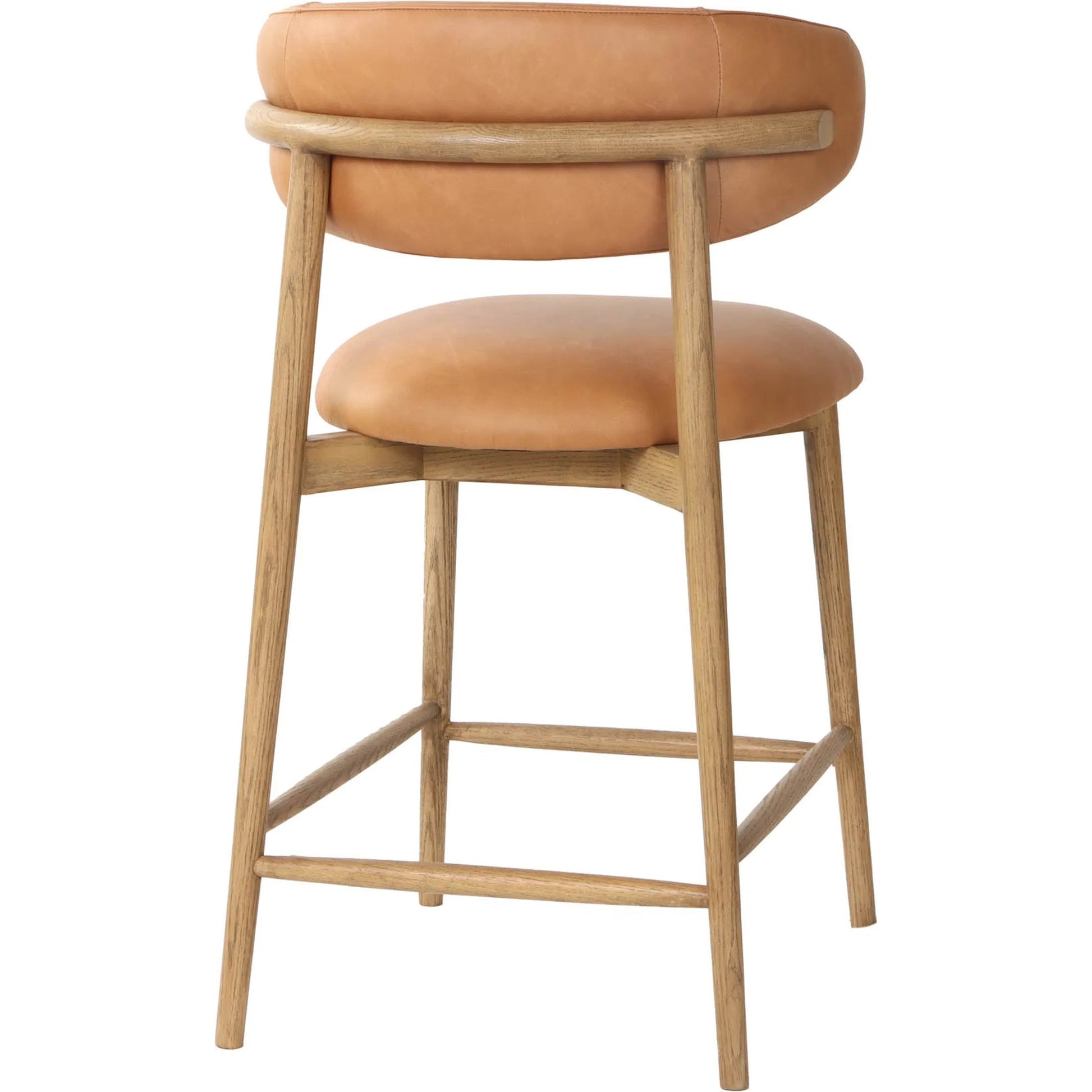 Milo Counter Stool by LH Imports in slate charcoal and natural. Made from ash wood, pu foam, polyester fiber, 100% polyester fabric in a traditional style.