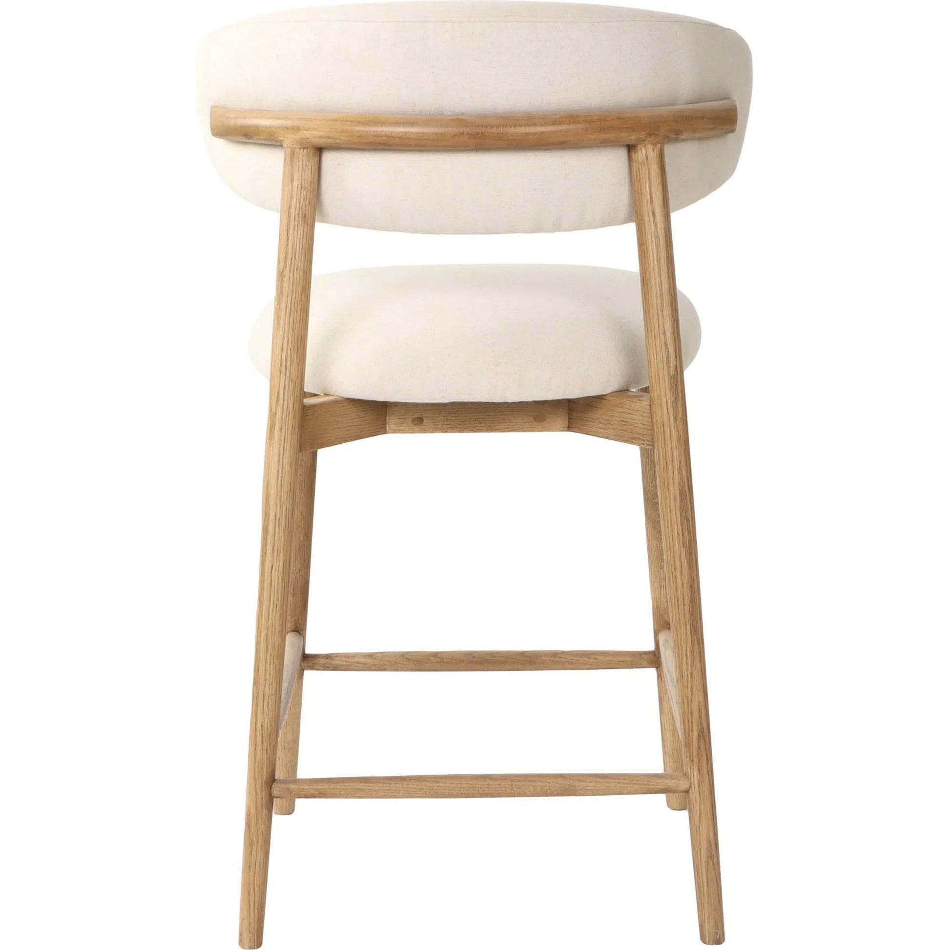 Milo Counter Stool by LH Imports in slate charcoal and natural. Made from ash wood, pu foam, polyester fiber, 100% polyester fabric in a traditional style.