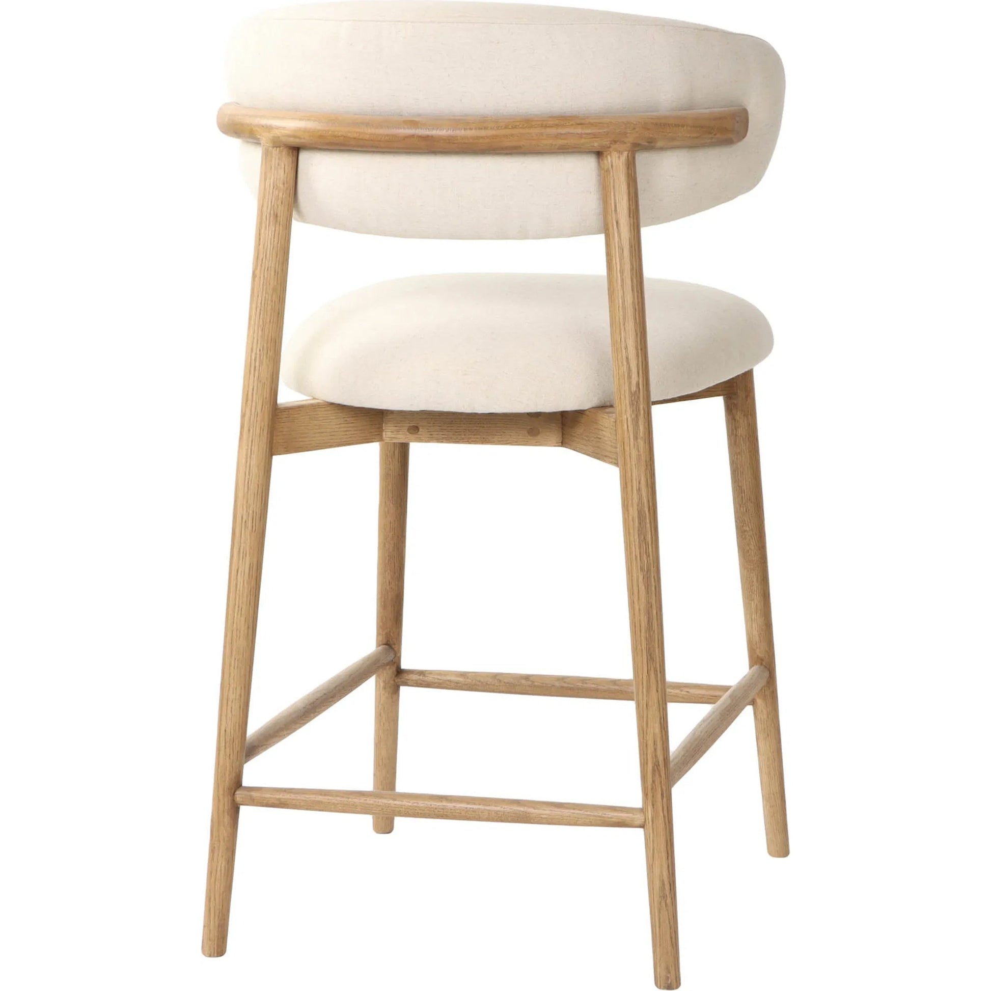 Milo Counter Stool by LH Imports in slate charcoal and natural. Made from ash wood, pu foam, polyester fiber, 100% polyester fabric in a traditional style.
