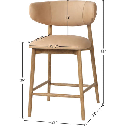 Milo Counter Stool by LH Imports in slate charcoal and natural. Made from ash wood, pu foam, polyester fiber, 100% polyester fabric in a traditional style.