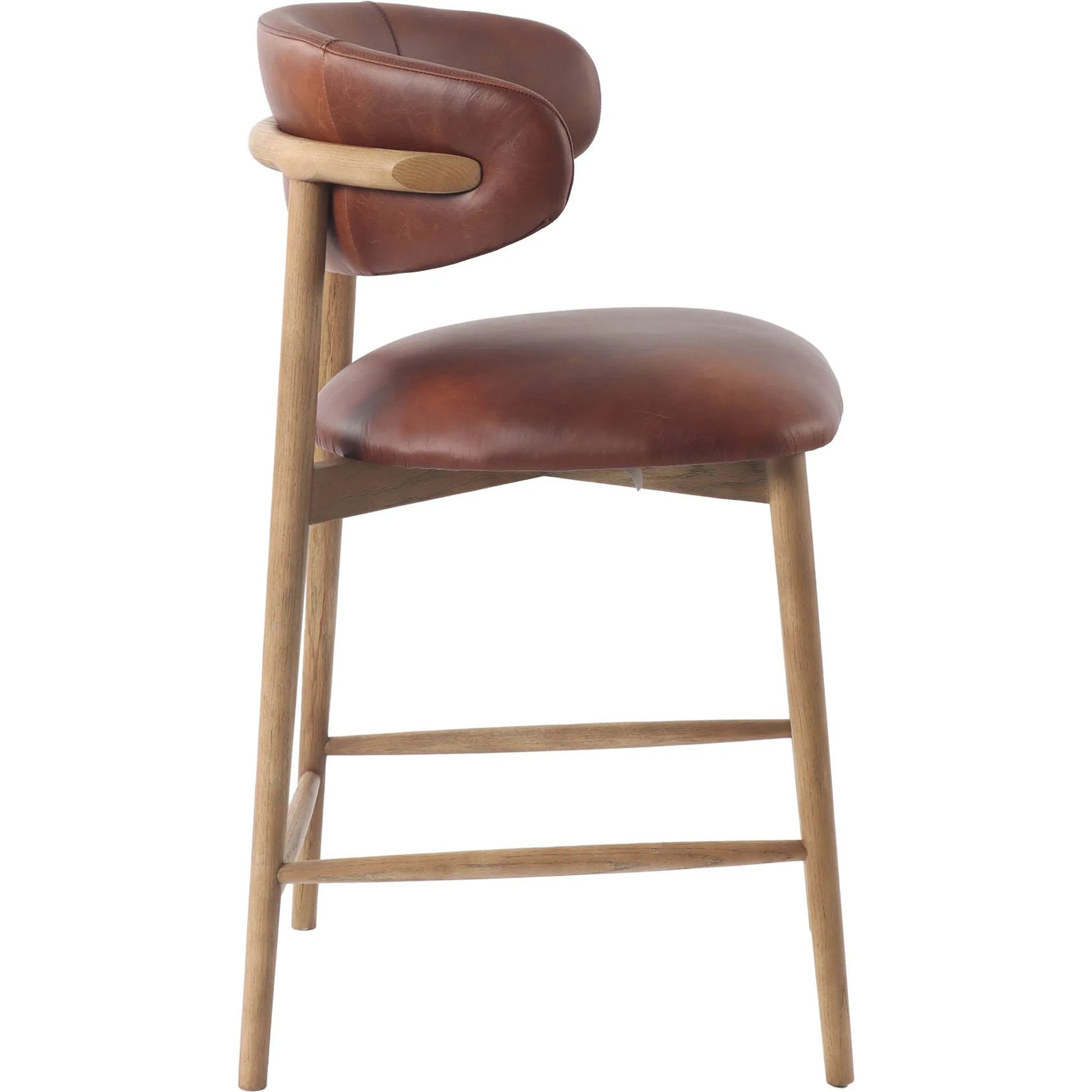 Milo Counter Stool by LH Imports in slate charcoal and natural. Made from ash wood, pu foam, polyester fiber, 100% polyester fabric in a traditional style.