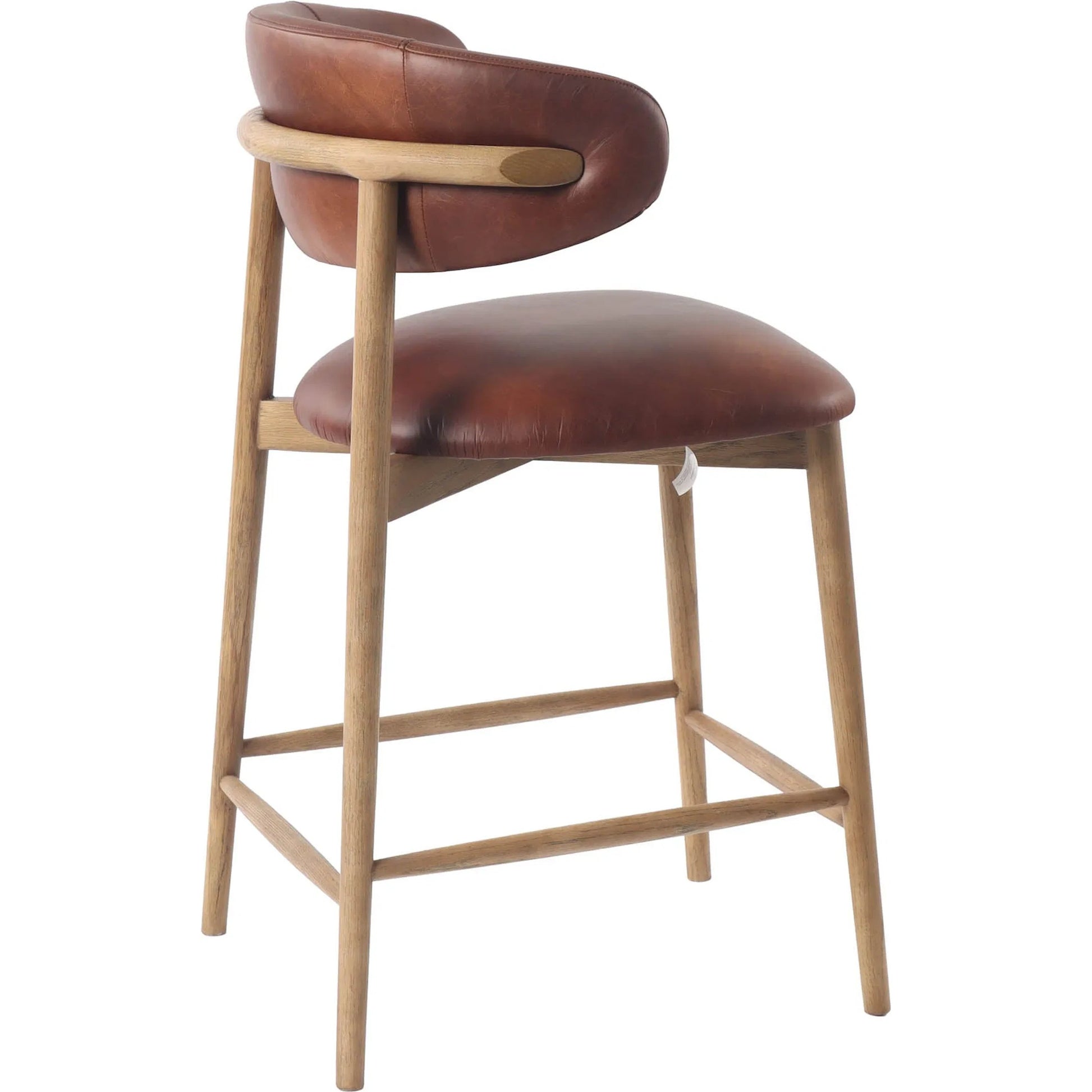 Milo Counter Stool by LH Imports in slate charcoal and natural. Made from ash wood, pu foam, polyester fiber, 100% polyester fabric in a traditional style.