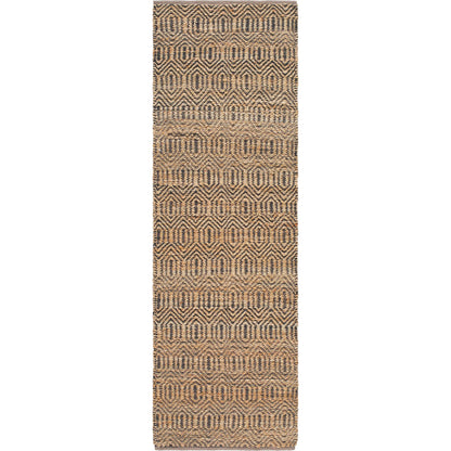 Selanik SNK-2300 Rug by Livabliss in mustard, amber, black. Made from main: 60% cotton, main: 40% jute in a unique style.