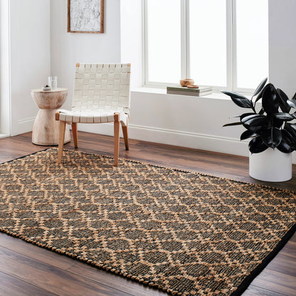 Selanik SNK-2301 Rug by Livabliss in beige, black. Made from main: 60% cotton, main: 40% jute in a unique style.