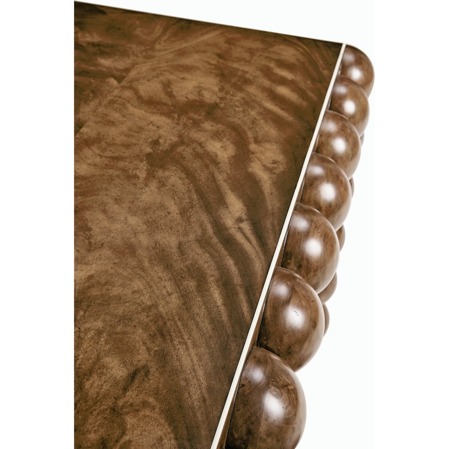 005 SI-2186347 | Closeup | Orb Rectangular Dining Table by Jonathan Charles in brown and medium brown mahogany. Made from mahogany veneers, faux bone in a modern style.